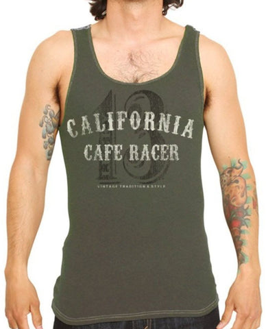 The CALIFORNIA RACER Tank - OLIVE