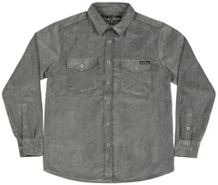 The JUNIOR Sueded Corduroy Button Up Shirt - CHARCOAL **NEW**