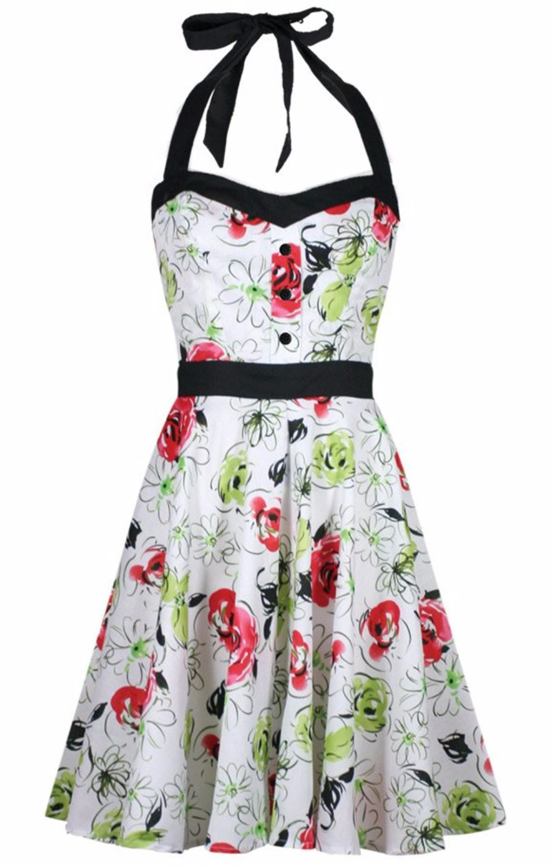The SUNNY Floral Halter Swing Dress