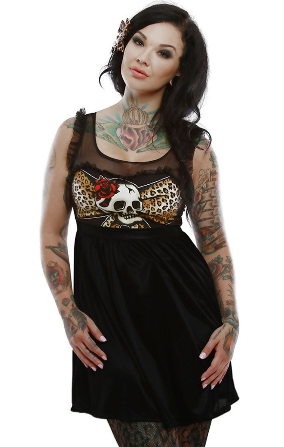 The LEOPARD BOW SKULL Dress - SMALL AND MEDIUM ONLY!