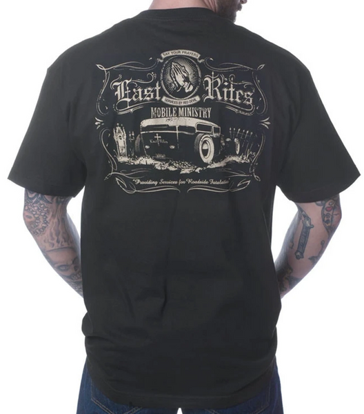 LAST RITES Men’s Tee by Red Devil Clothing Black – Grease, Gas And Glory