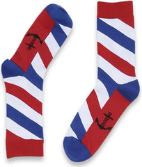The BARBER POLE Socks - RED/WHITE/BLUE
